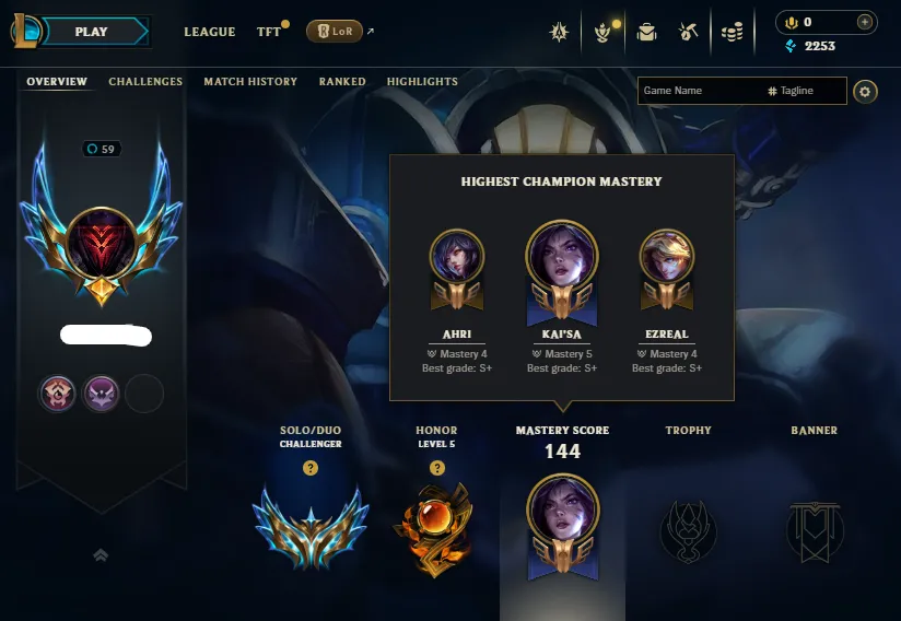 TR Region🔥LVL59 Challenger ~1000LP 67%WR💎12Skins✅Lifetime Ownership Guarantee - Never Taken Back